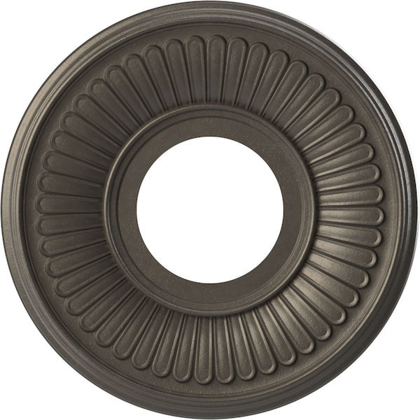 Ekena Millwork Berkshire PVC Medallion (Canopies up to 4 1/2"), 10"OD x 3 1/2"ID x 3/4"P, Metallic Weathered Steel CMP10BEDST - main